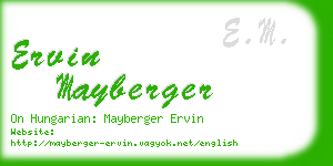 ervin mayberger business card